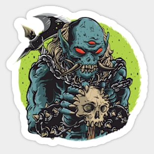 Blue Demon with skull Sticker